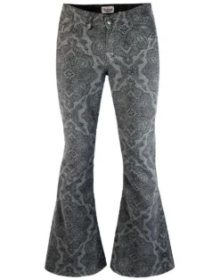 Paisley Rave Retro 70s Cord Flares -Classic Gents Fit Sales madcap england paisley rave cords silver 6 18151.1661269150
