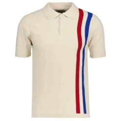 Beck Mod Racing Stripe Knit Polo B -Classic Gents Fit Sales madcap england racing stripe knitted polo birch 3 85057.1668444257