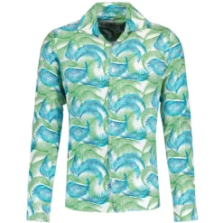 Rock-a-Hula Retro 70s Rayon Palm Leaf LS Revere Collar Shirt -Classic Gents Fit Sales madcap england rayon leaf print revere collar shirt 2 66636.1696591254