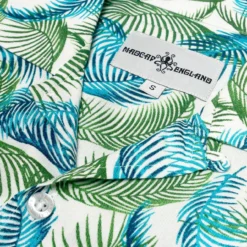Rock-a-Hula Retro Rayon Feather Palm Leaf SS Hawaiian Shirt -Classic Gents Fit Sales madcap england rayon leaf print revere collar ss shirt mc1077 3 22450.1696591251