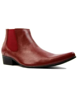 Dexter Retro Mod Chelsea Boots RED -Classic Gents Fit Sales madcap england red chelsea boots 4 53430.1661270702
