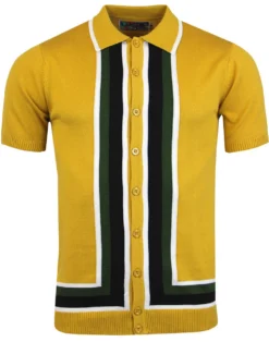 Screamin Jay Mod Square Stripe Polo -Classic Gents Fit Sales madcap england screamin jay panel polo 5 91072.1661270482 1