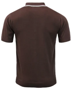 Screamin Jay Mod Square Stripe Polo -Classic Gents Fit Sales madcap england screamin jay polo brown 4 91749.1661269836 1