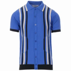 Shockwave Mod Stripe Knit Polo (SB) -Classic Gents Fit Sales madcap england shockwave knit polo blue 1 73501.1661264942