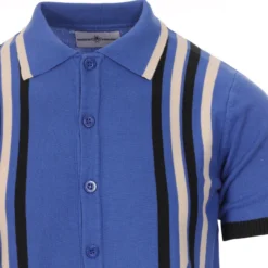 Shockwave Mod Stripe Knit Polo Top -Classic Gents Fit Sales madcap england shockwave knit polo blue 2 82931.1661264944 1
