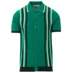 Shockwave Mod Stripe Knit Polo Top -Classic Gents Fit Sales madcap england shockwave knitted polo top alpine green 31 23474.1661261993 1