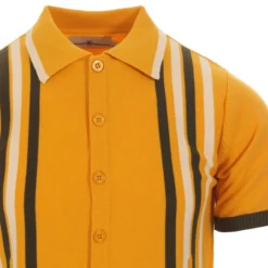 Shockwave Mod Stripe Knit Polo Top -Classic Gents Fit Sales madcap england shockwave polo top amber 2 55148.1661264929 1