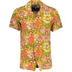 Classic Gents Fit Sales -Classic Gents Fit Sales madcap england short sleeve floral rayon hawaiian shirt mustard mc1078 2 68959.1698858540