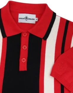 Folklore Mod Stripe Knit Polo RED -Classic Gents Fit Sales madcap england stripe ss polo knit red 1 18949.1661268019 3