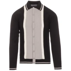 Marriott Suede Men's Mod Polo Cardigan - Black -Classic Gents Fit Sales madcap england suede marriott polo black 3 13185.1661264099 2