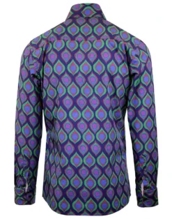 Teardrop Peacock Retro Op Art Shirt -Classic Gents Fit Sales madcap england teardrop print shirt 3 59712.1661268684