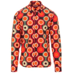 Trip Psych-Out Circle Mod Shirt R/B -Classic Gents Fit Sales madcap england trip psych out shirt burgundy 3 55183.1661261515 4