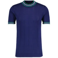 Wilson Pointelle Knit Mod Mock Turtleneck Tipped Tee In Zinfandel -Classic Gents Fit Sales madcap england wilson ss tipped knit top navy mc1041 2 60658.1693991701 1