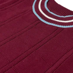 Wilson Pointelle Knit Mod Mock Turtleneck Tipped Tee In Zinfandel -Classic Gents Fit Sales madcap england wilson tipped pointelle knit tee zinfandel 3 00782.1695997129