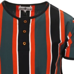 Winstono Mod Stripe Grandad Tee (T) -Classic Gents Fit Sales madcap england winstono stripe grandad tee tapestry 2 15935.1661262075
