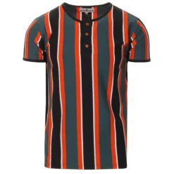 Winstono Mod Stripe Grandad Tee (P) -Classic Gents Fit Sales madcap england winstono stripe grandad top tapestry 1 83877.1661262073 1