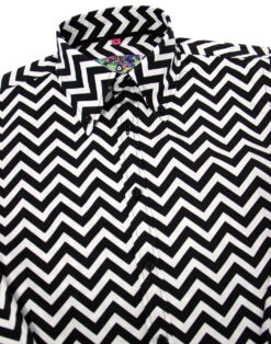 Classic Gents Fit Sales 17 Zig Zag Trip Mod Button Down Shirt