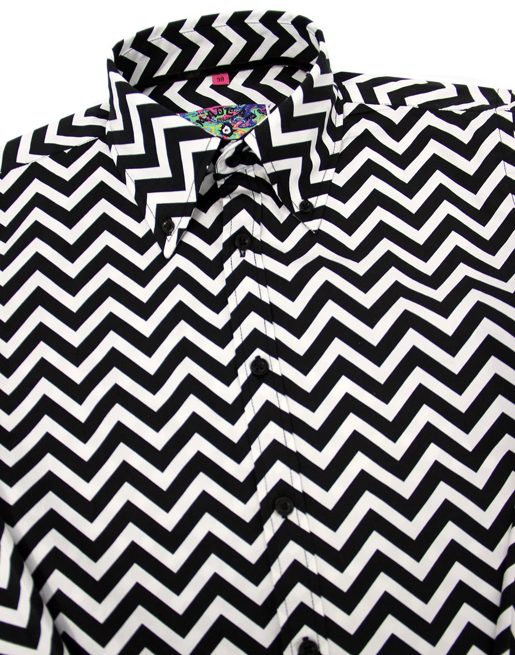 Zig Zag Trip Mod Button Down Shirt 1 Zig Zag Trip Mod Button Down Shirt