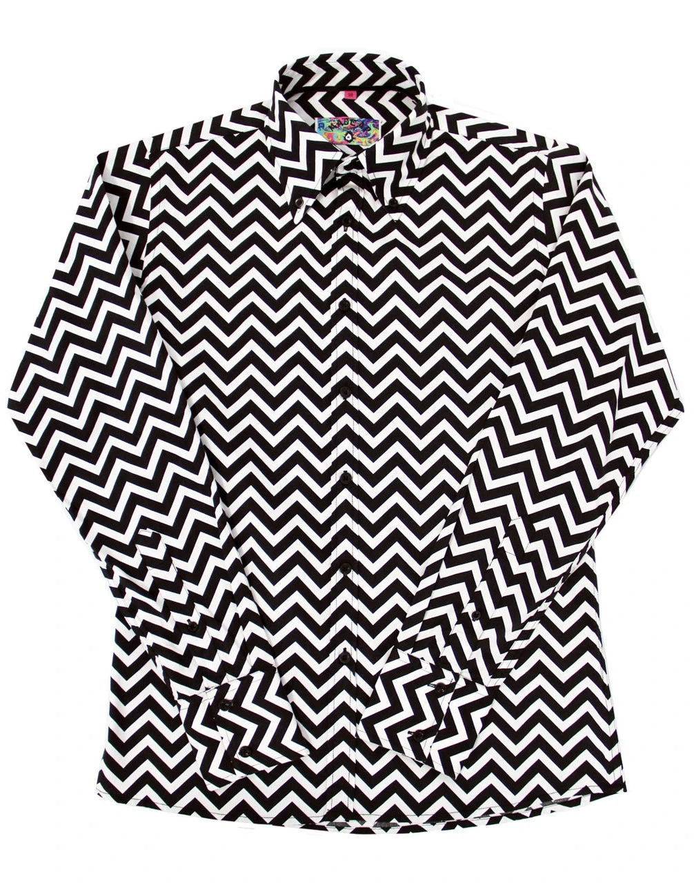 Zig Zag Trip Mod Button Down Shirt 4 Zig Zag Trip Mod Button Down Shirt - Image 4