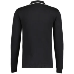 Zodiac Mod Textured Raised Stripe Knitted Polo Shirt Black -Classic Gents Fit Sales madcap england zodiac waffle square stripe polo black 1 10254.1695997597