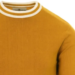 LS Moon Mod Tipped Knit Jumper (B) -Classic Gents Fit Sales madcap englnd ls moon jumper harvest gold 3 83898.1661262036 6
