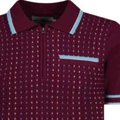 Miles Mod Jacquard Knit Polo (Z) -Classic Gents Fit Sales madcap jacquard polo zinfandel detail 59647.1684508649