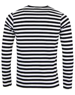 King Bee Mod Atom Neck Stripe Tee -Classic Gents Fit Sales madcap long slleve black white back 86610.1661269131