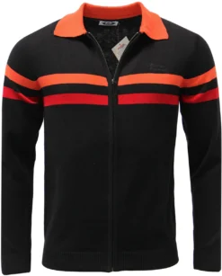 Mavers MADCAP Retro Mod Zip Through Knit Track Top -Classic Gents Fit Sales madcap mavers black 2 38854.1661338741 1