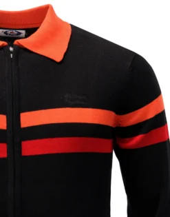 Mavers MADCAP Retro Mod Zip Through Knit Track Top -Classic Gents Fit Sales madcap mavers black 4 93559.1661338743 1