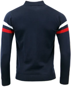 Mavers MADCAP Retro Mod Zip Through Knit Track Top -Classic Gents Fit Sales madcap mavers zip cardigan navy 2 94132.1661271980 1