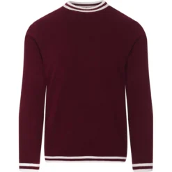 LS Moon Mod Tipped Knit Jumper (G) -Classic Gents Fit Sales madcap moon longsleeve top zinfandel front 74911.1661260847 4