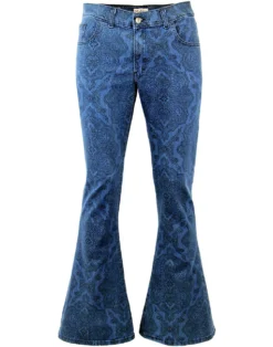 Paisley Rave Retro Cord Bellbottoms -Classic Gents Fit Sales madcap paisley denim jeans 1 52992.1661271914 1