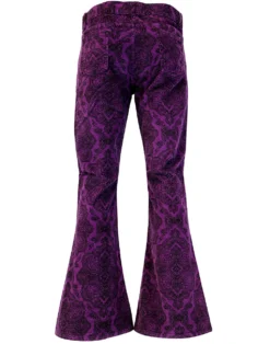 Paisley Rave Retro 70s Cord Flares -Classic Gents Fit Sales madcap paisley rave flares purple 2 78543.1661270130 2