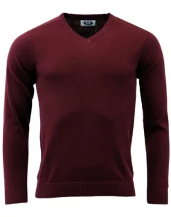 Redford 60s Mod V-Neck Jumper BISON