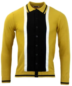 Marriott Suede Mod Polo Cardigan NR