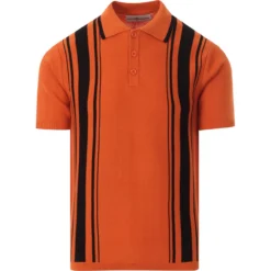 Aftermath Mod Stripe Knit Polo D/IP -Classic Gents Fit Sales madcapeng aftermath polo rust front1 31782.1661264310