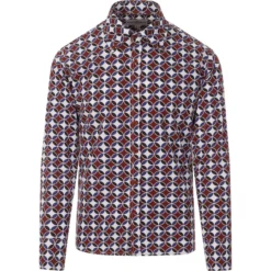 Trip 2nd Sunset 60s Circles Shirt -Classic Gents Fit Sales madcapeng circles shirt burg front 37692.1661264484