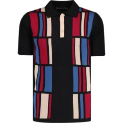 Comet Retro 60s Mod Polo Shirt (S) -Classic Gents Fit Sales madcapeng comet polo black front 88996.1676647083 1
