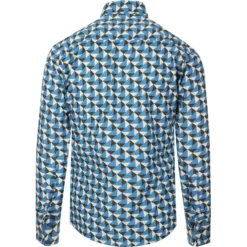 Trip Geo Chevron Retro Mod Shirt -Classic Gents Fit Sales madcapeng geo print shirt blue back 52089.1661263266