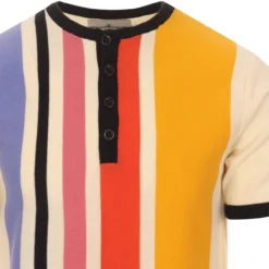 Zen Mod Stripe Knit Grandad Top (P) -Classic Gents Fit Sales madcapeng grandad tshirt whisper detail 20501.1661263054 2