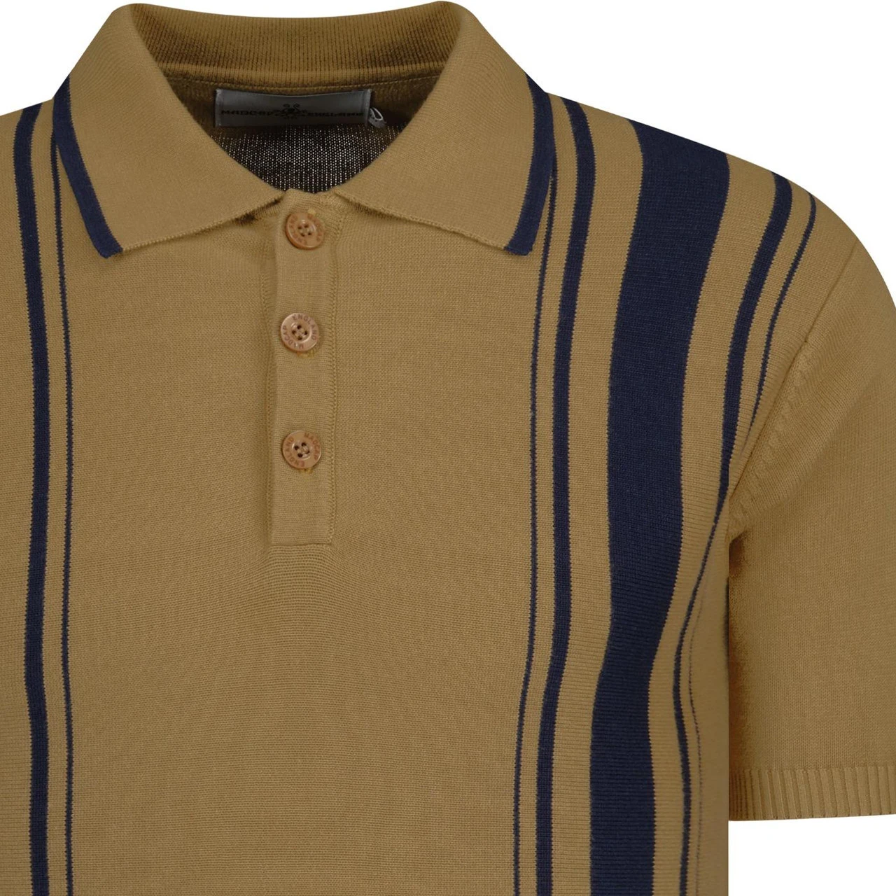Aftermath Mod Stripe Knit Polo RUST 4 Aftermath Mod Stripe Knit Polo RUST - Image 4