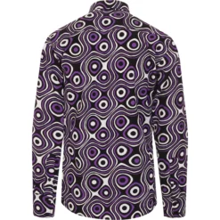 Trip Op Art Mod Big Collar Shirt RL -Classic Gents Fit Sales madcapeng opart shirt lilac back 33981.1661262957