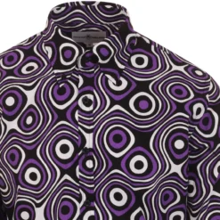 Trip Op Art Mod Big Collar Shirt BR -Classic Gents Fit Sales madcapeng opart shirt lilac detail 61836.1661262959 2