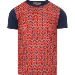 Retro Rainbow 70s Print Tee -Classic Gents Fit Sales madcapeng print panel tshirt blue font 93547.1661262537