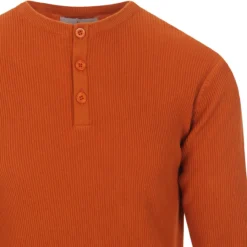 Caine Ribbed Grandad Top (HG) -Classic Gents Fit Sales madcapeng ribbed long polo rust detail 33723.1661264057 1