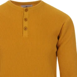 Caine Ribbed Grandad Top (Rosin) -Classic Gents Fit Sales madcapeng ribbed long polo yellow detail 14076.1661264072 2