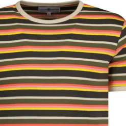 Dekker Retro 70s Stripe T-Shirt -Classic Gents Fit Sales madcapeng stripe ringer tshirt peat detaul 03937.1678374339