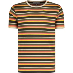 Dekker Retro 70s Stripe T-Shirt -Classic Gents Fit Sales madcapeng stripe ringer tshirt peat front 36290.1678374336