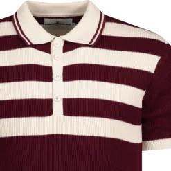 Terry Retro Mod Ribbed Stripe Polo -Classic Gents Fit Sales madcapeng terry rib stripes polo zinfandel detail 12397.1661260297 4