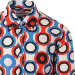 Classic Gents Fit Sales 3 Trip Psych-Out Circle Mod Shirt R/B
